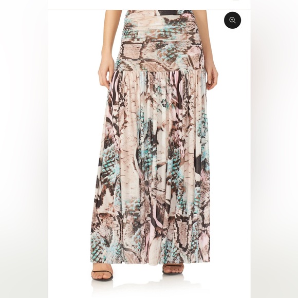 NWT AFRM - VAL MAXI SKIRT - AQUA MIXED ANIMAL - Picture 3 of 10